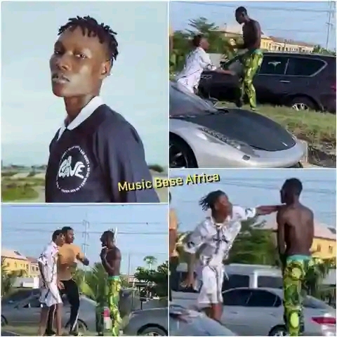 Zinoleesky stepped out of his Ferrari while driving in Lagos yesterday just to land a proper bl0w🥊